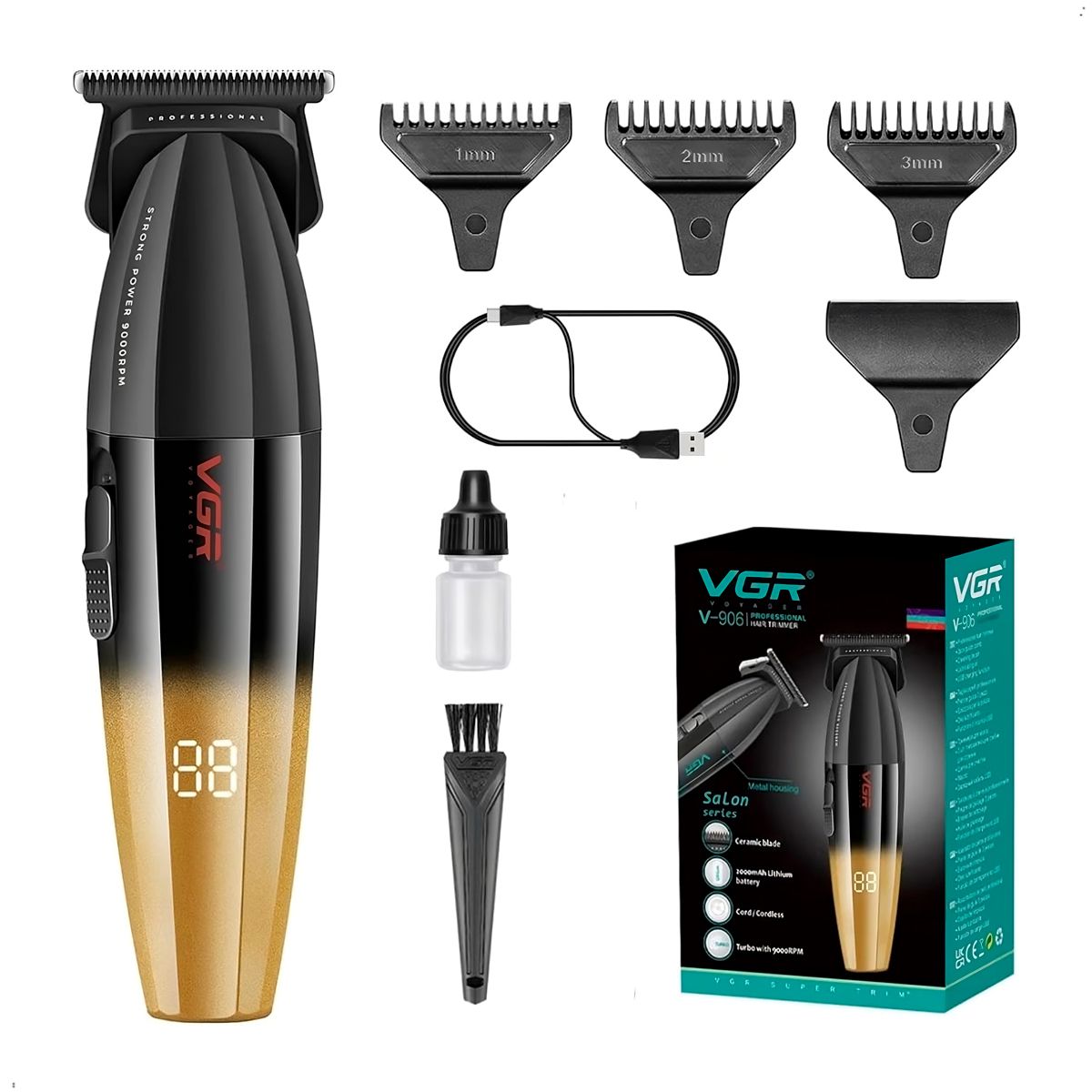 GENERICO - Maquina Corte Cabello Trimmer VGR V 906 Pantalla Digital Inalambrico