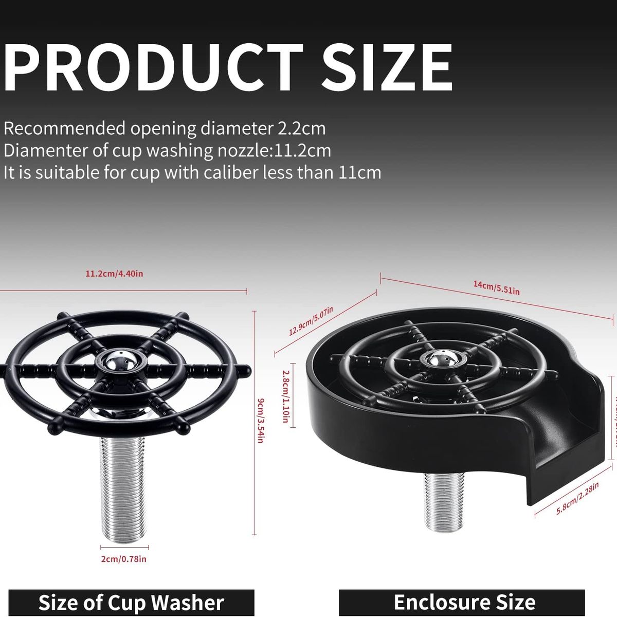 PUREPOWER - Enjuague de vidrio para fregaderos grifo de lavado para cocina y bar