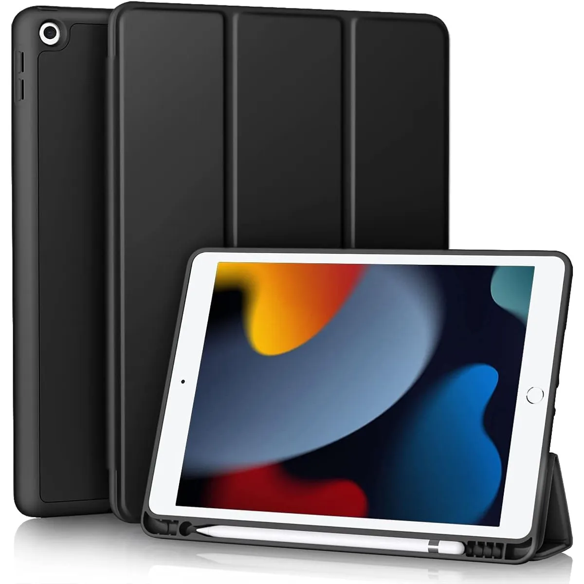 GENERICO - Funda Smart Case Portapencil Para iPad 7 / 8 / 9 Gen. 10.2" - NEGRO