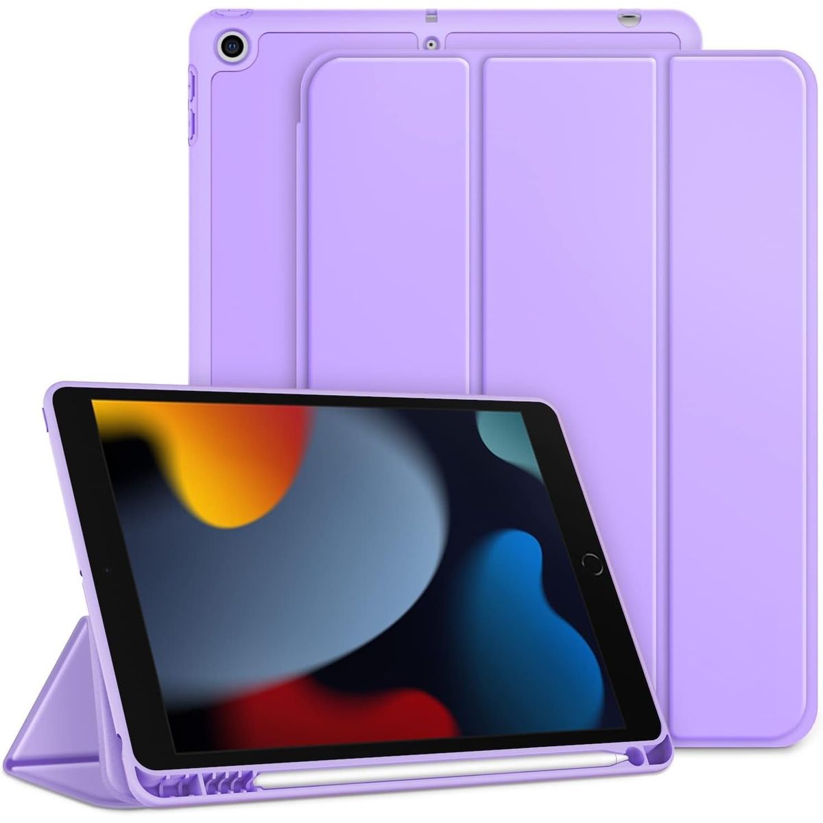 GENERICO - Funda Smart Case Portapencil Para iPad 7 / 8 / 9 Gen. 10.2" - LILA