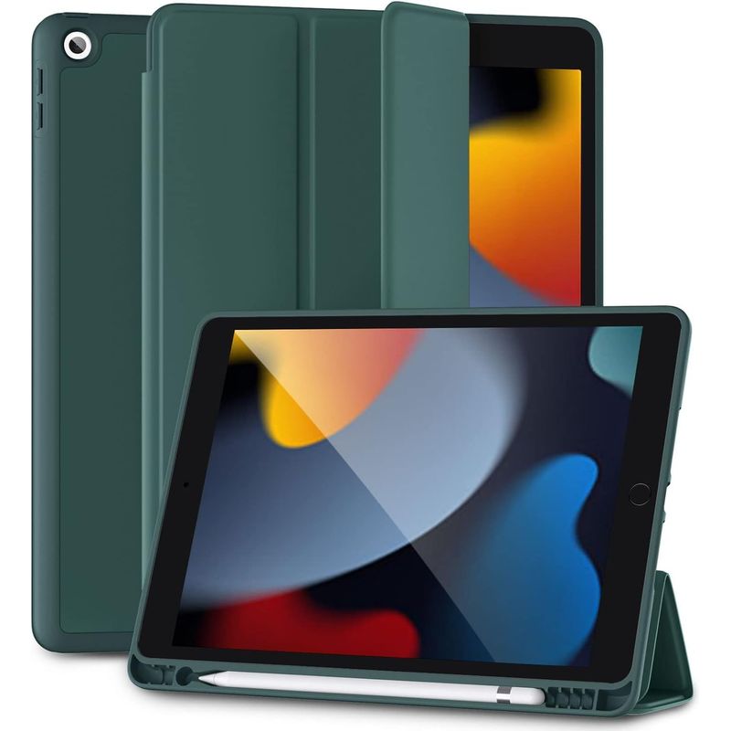 GENERICO - Funda Smart Case Portapencil Para iPad 7 / 8 / 9 Gen. 10.2" - VERDE M.