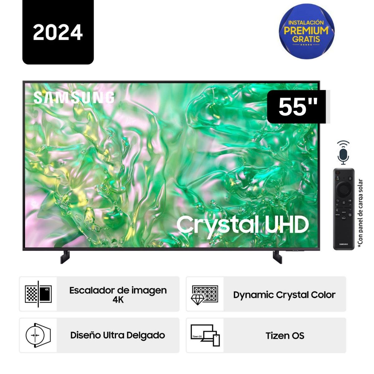 SAMSUNG - Televisor Samsung LED Smart TV 55 Crystal UHD 4K- UN55DU8000GXPE