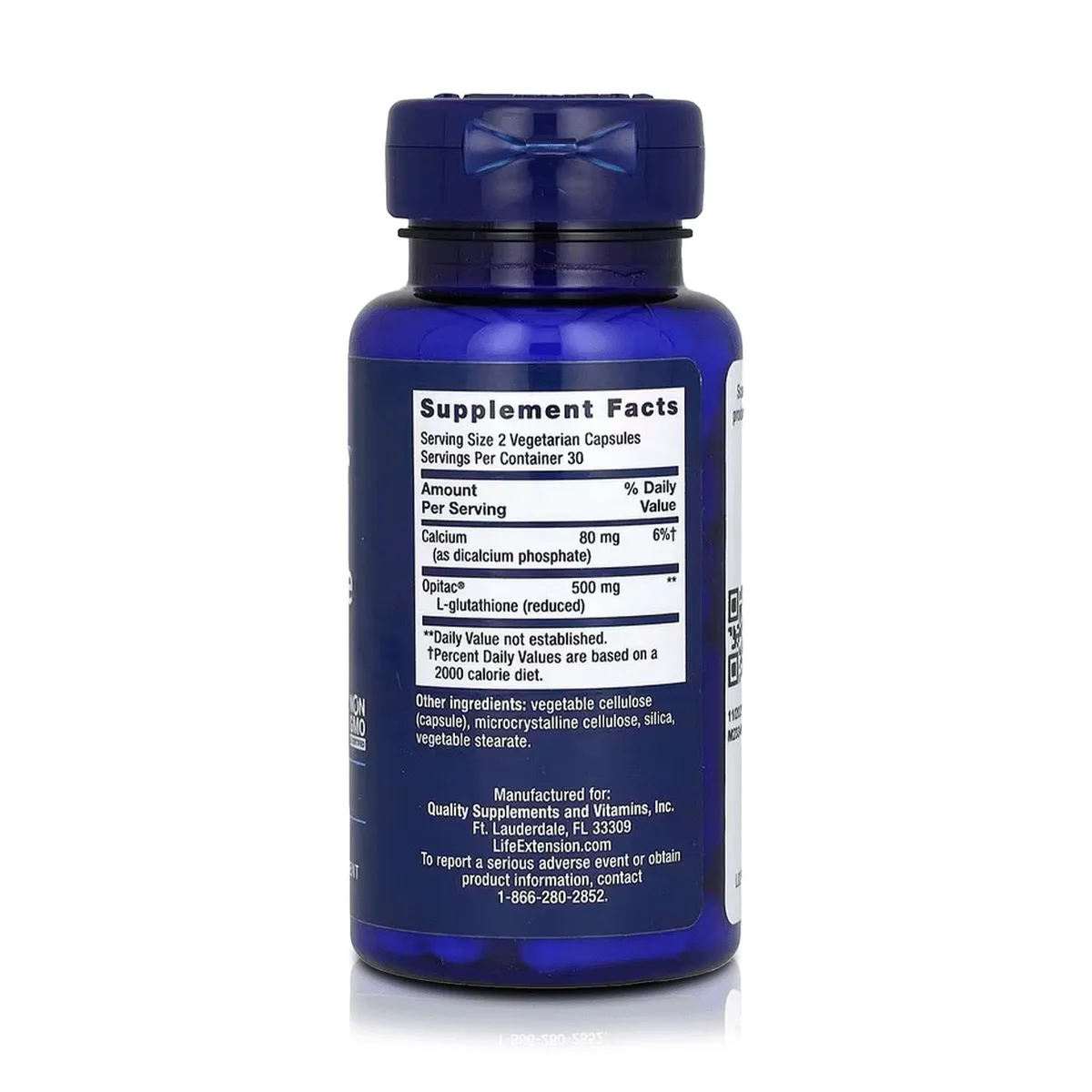 VITAMINA - Glutation 500 mg (60 Cápsulas) – Life Extension