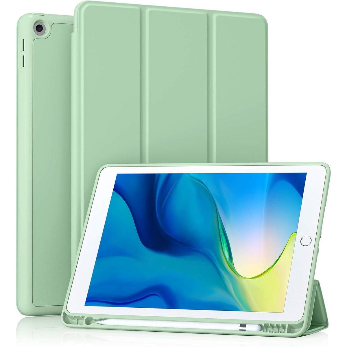 GENERICO - Funda Smart Case Portapencil Para iPad 7 / 8 / 9 Gen. 10.2" - VERDE C.