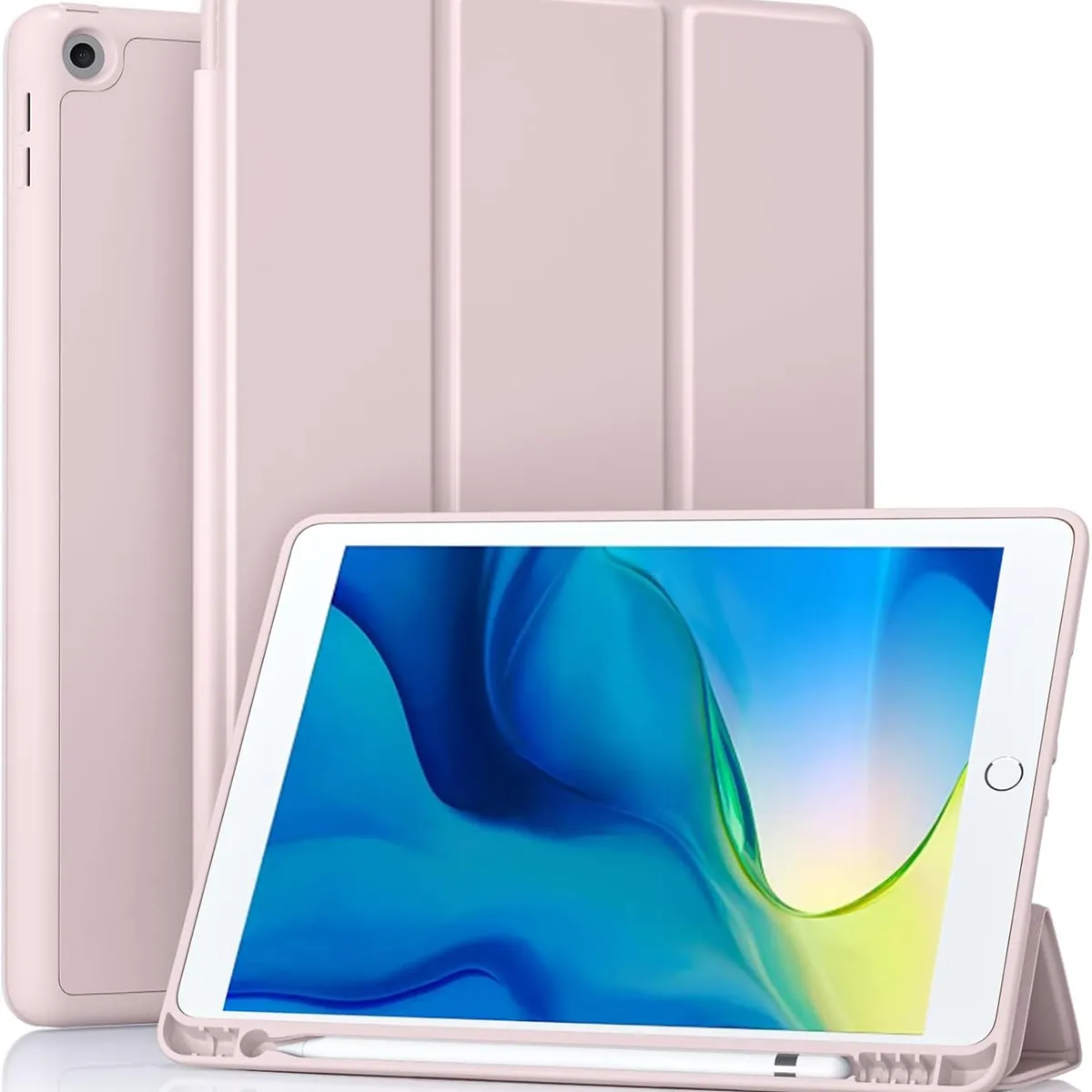 GENERICO - Funda Smart Case Portapencil Para iPad 7 / 8 / 9 Gen. 10.2" - ROSADO