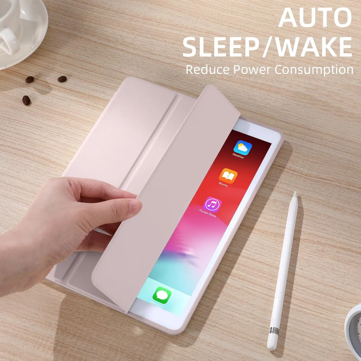 GENERICO - Funda Smart Case Portapencil Para iPad 7 / 8 / 9 Gen. 10.2" - ROSADO