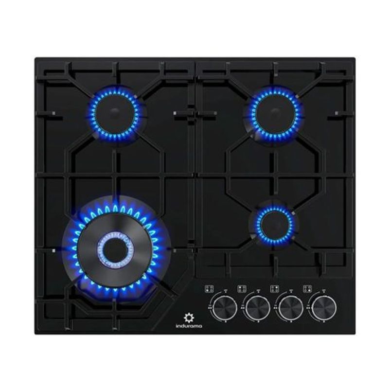 INDURAMA - Cocina empotrable a Gas 4 Quemadores Negro Indurama EGASI-604CGNE