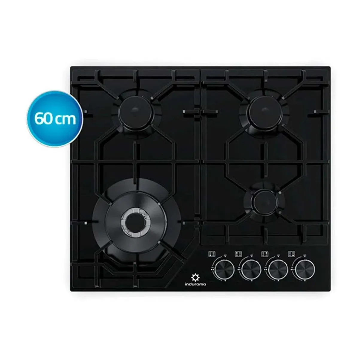 INDURAMA - Cocina empotrable a Gas 4 Quemadores Negro Indurama EGASI-604CGNE