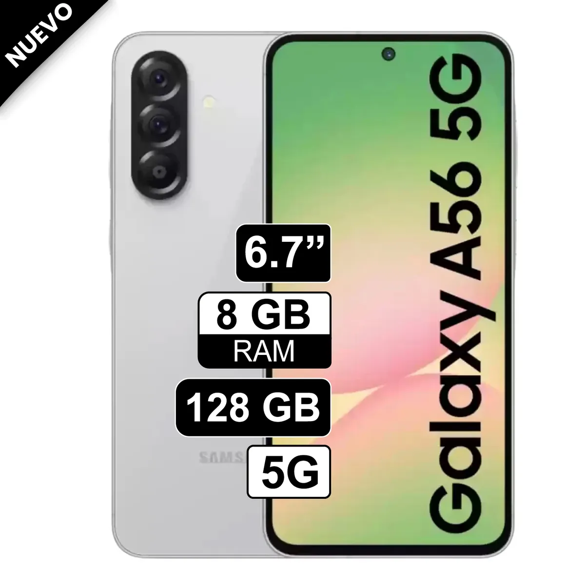 SAMSUNG - Celular Samsung Galaxy A56 5G 128GB 8GB RAM cámara principal 50MP frontal 12MP 67 Blanco