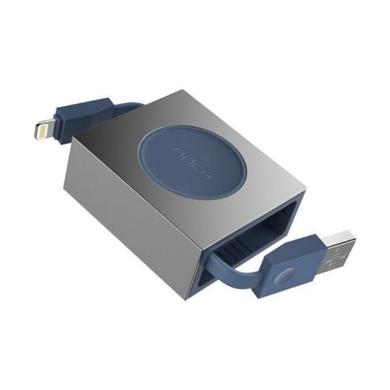 ROCK - Cable Retráctil de Datos y Carga Tipo Lightning 80cm - Rock