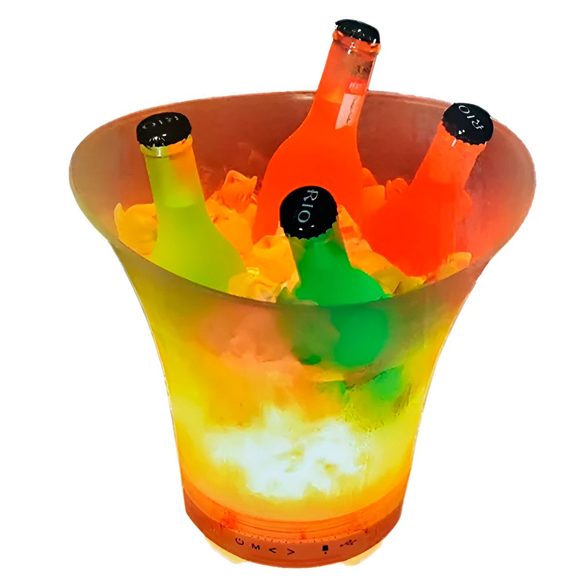 GENERICO - Parlante Hielera Bluetooth Luz RGB Cubeta Cubo 7 Litros