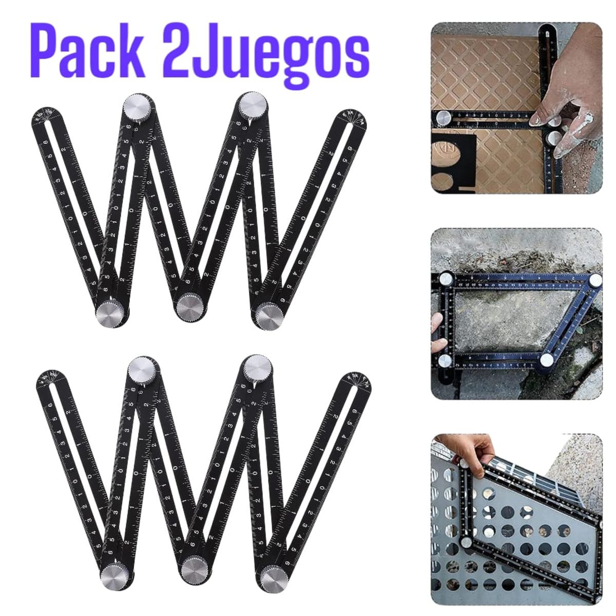 OEM - 2JUEGOS Regla de Medición de Múltiples Ángulos Mayólicas