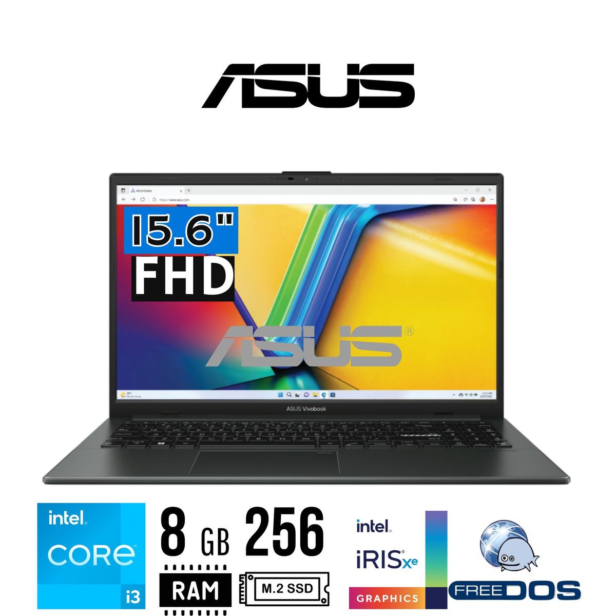 ASUS - Laptop ASUS 15 E1504GA-NJ191, 15,6´ FHD, core i3-N305, RAM 8GB, SSD 256GB, Free Dos
