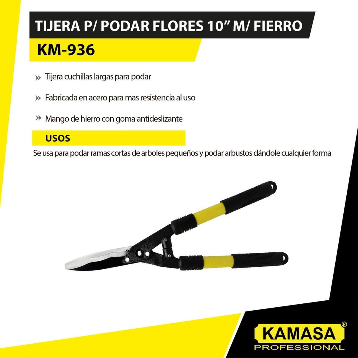 KAMASA - Tijera para podar 10 pvc 2 manos Kamasa