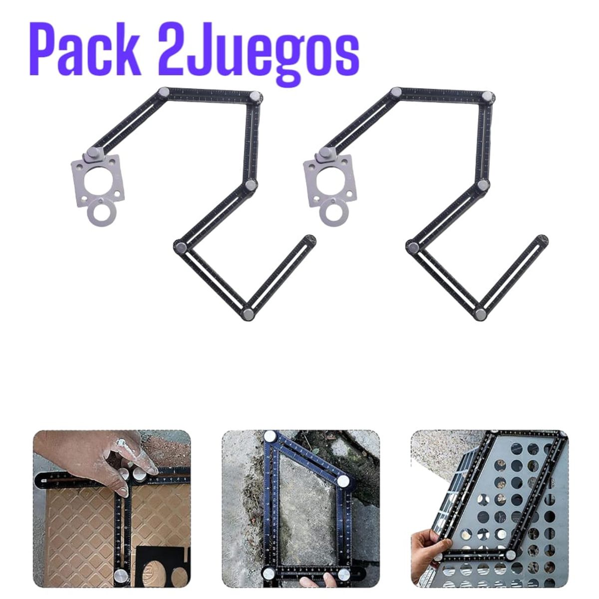 OEM - 2JUEGOS Regla de Medición de Múltiples Ángulos Mayólicas