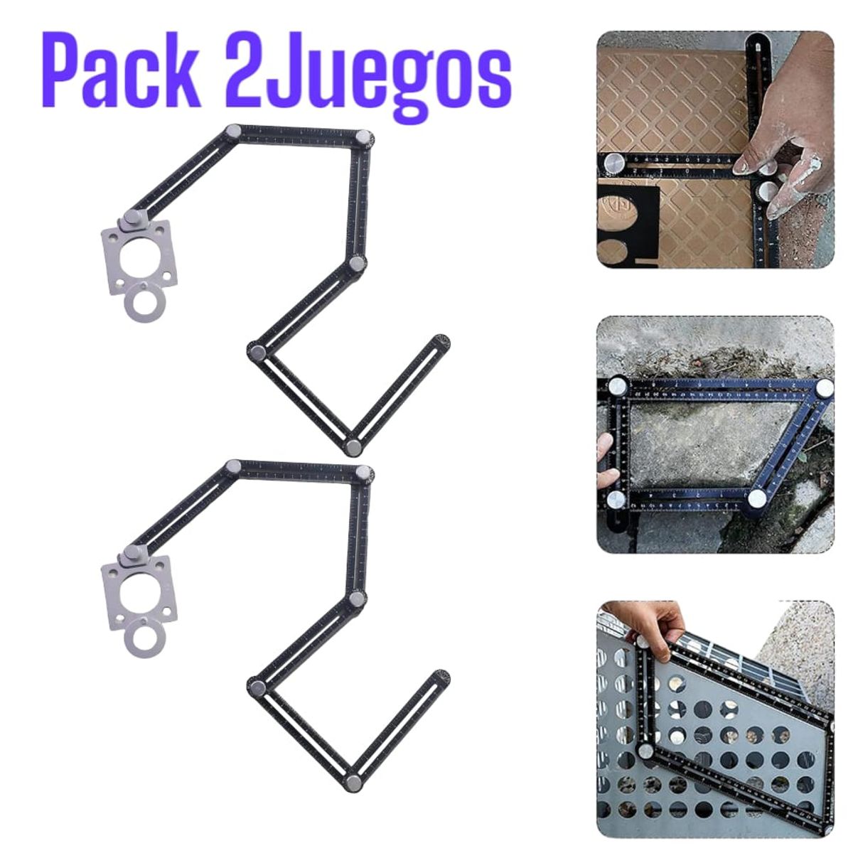 OEM - 2JUEGOS Regla de Medición de Múltiples Ángulos Mayólicas