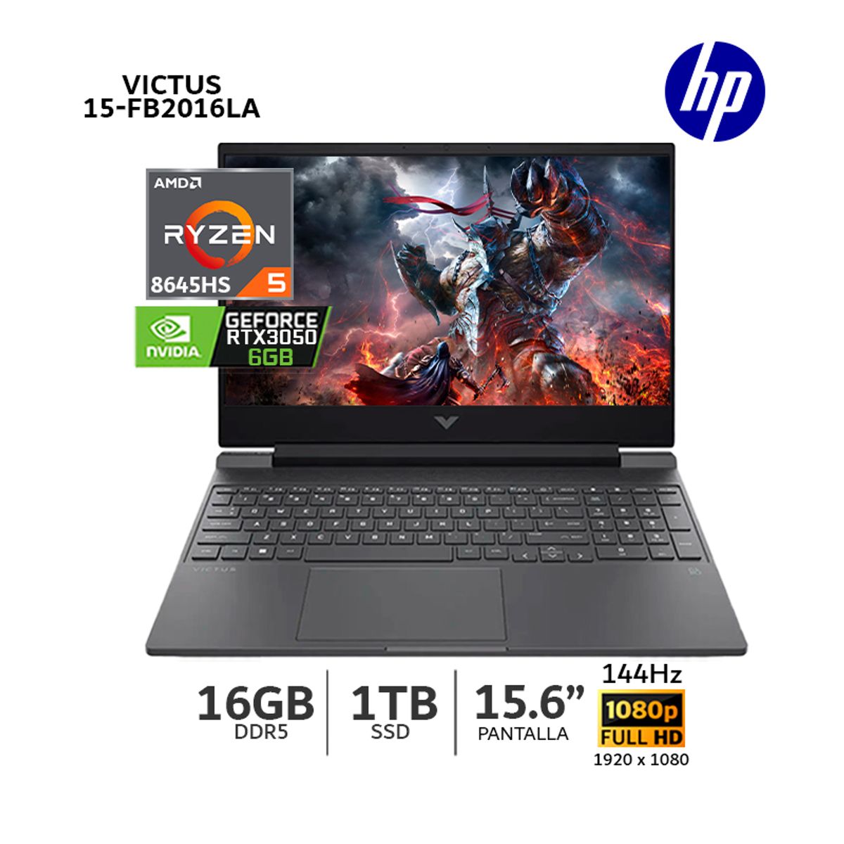 HP - Laptop Gamer HP Victus 15-FB2016LA/ AMD Ryzen 5-8645HS/ 16Gb Ram/ 1Tb SSD / RTX 3050 6Gb CSI