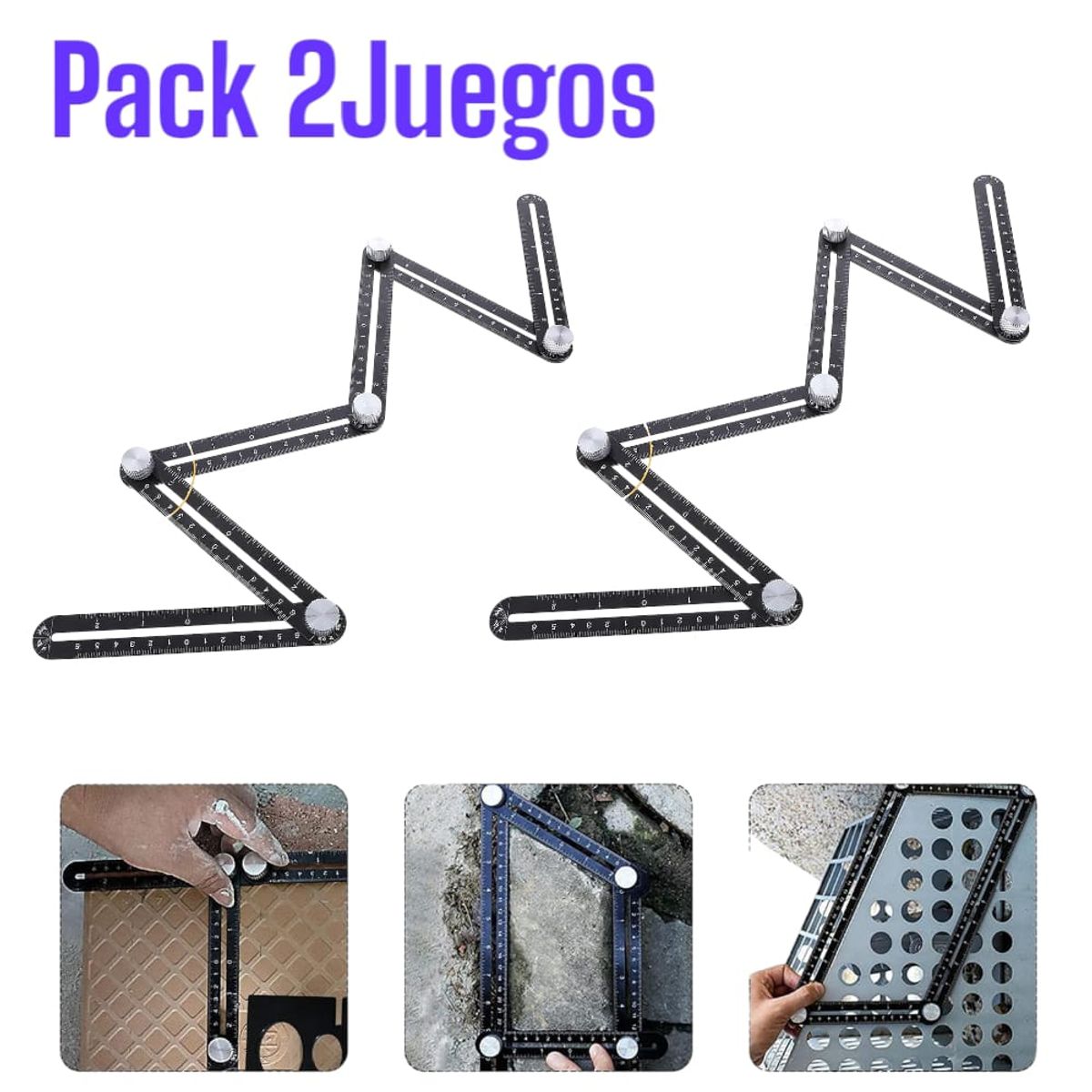 OEM - 2JUEGOS Regla de Medición de Múltiples Ángulos Mayólicas