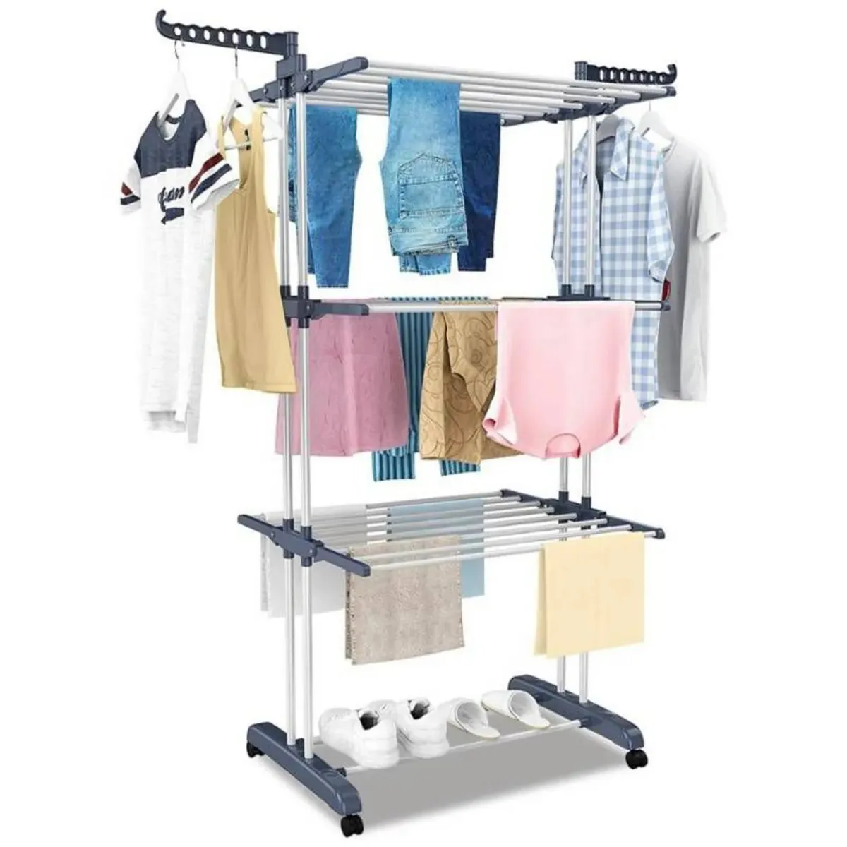 INSPIRA MARKET - Colgador de Ropa Tendedero Organizador Plegable 4 Niveles