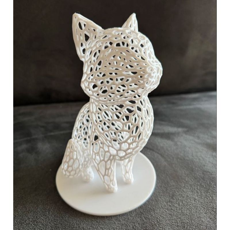 GENERICO - ADORNO EXCLUSIVO GATO VORONOI BLANCO 23cm x 15cm x 16cm