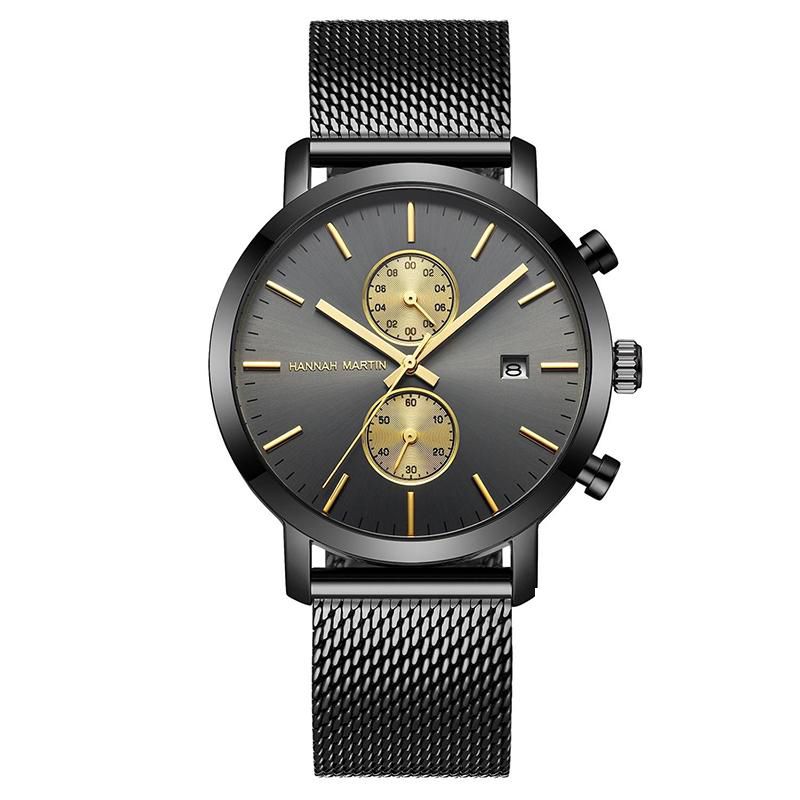 HANNAH MARTIN - RELOJ HANNAH MARTIN NEGRO Y DORADO HM-109