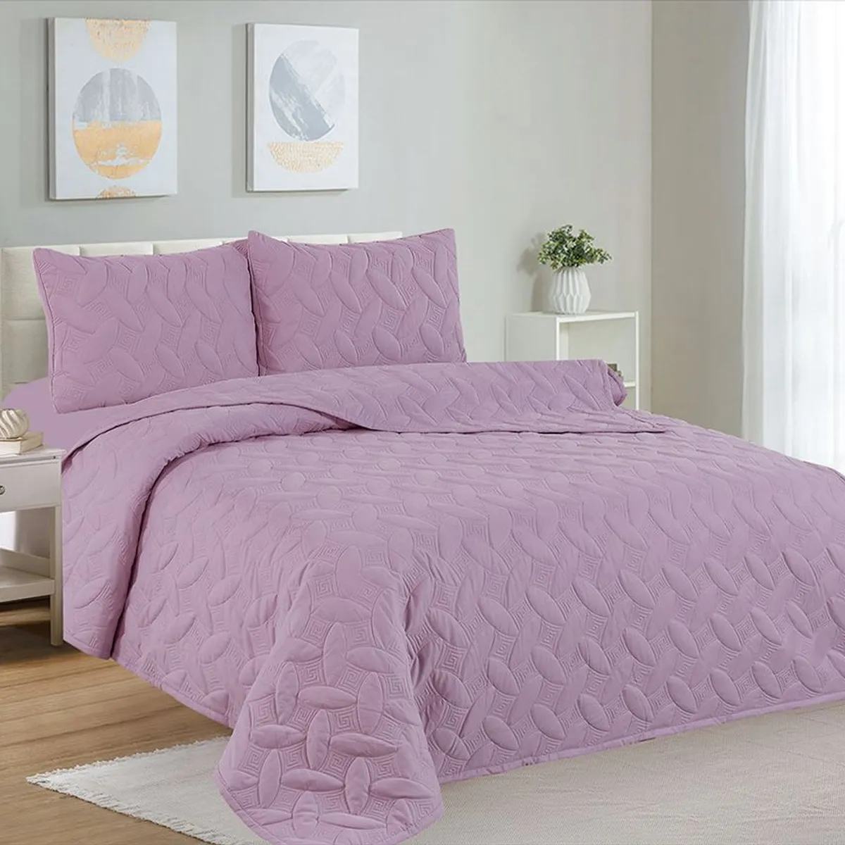 CASATEX - Cubrecama Queen + Juego de Sábanas 100% Algodón - 5 Piezas