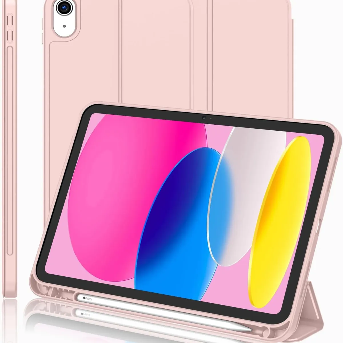 GENERICO - Funda Smart Case Portapencil Para iPad A16 11th 10th - ROSADO