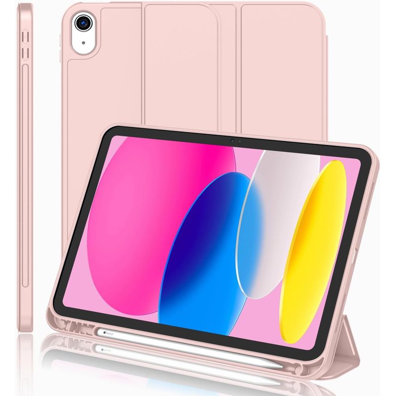 GENERICO - Funda Smart Case Portapencil Para iPad A16 11th 10th - ROSADO