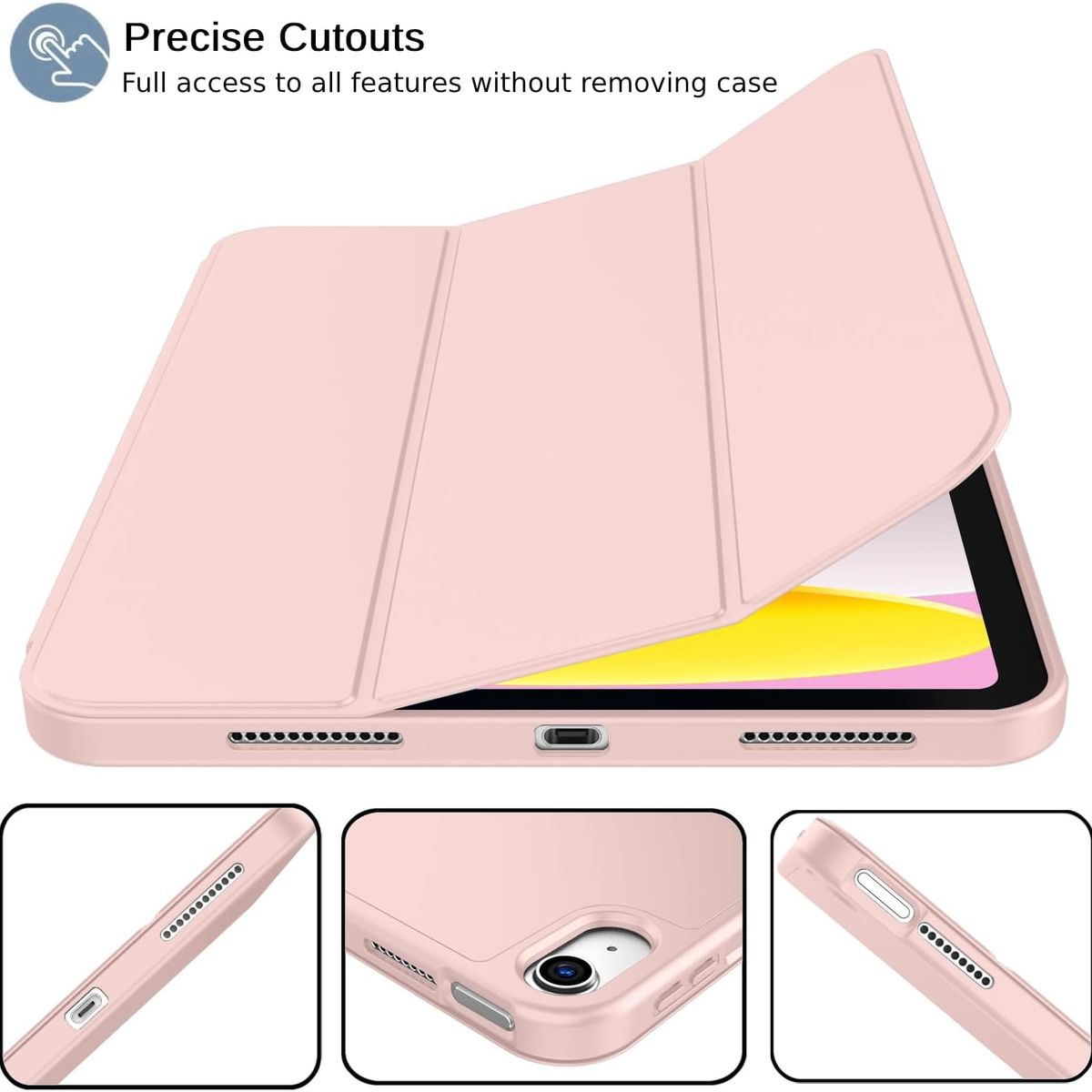 GENERICO - Funda Smart Case Portapencil Para iPad A16 11th 10th - ROSADO