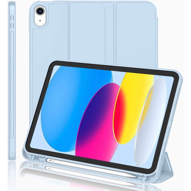GENERICO - Funda Smart Case Portapencil Para iPad A16 11th 10th -CELESTE
