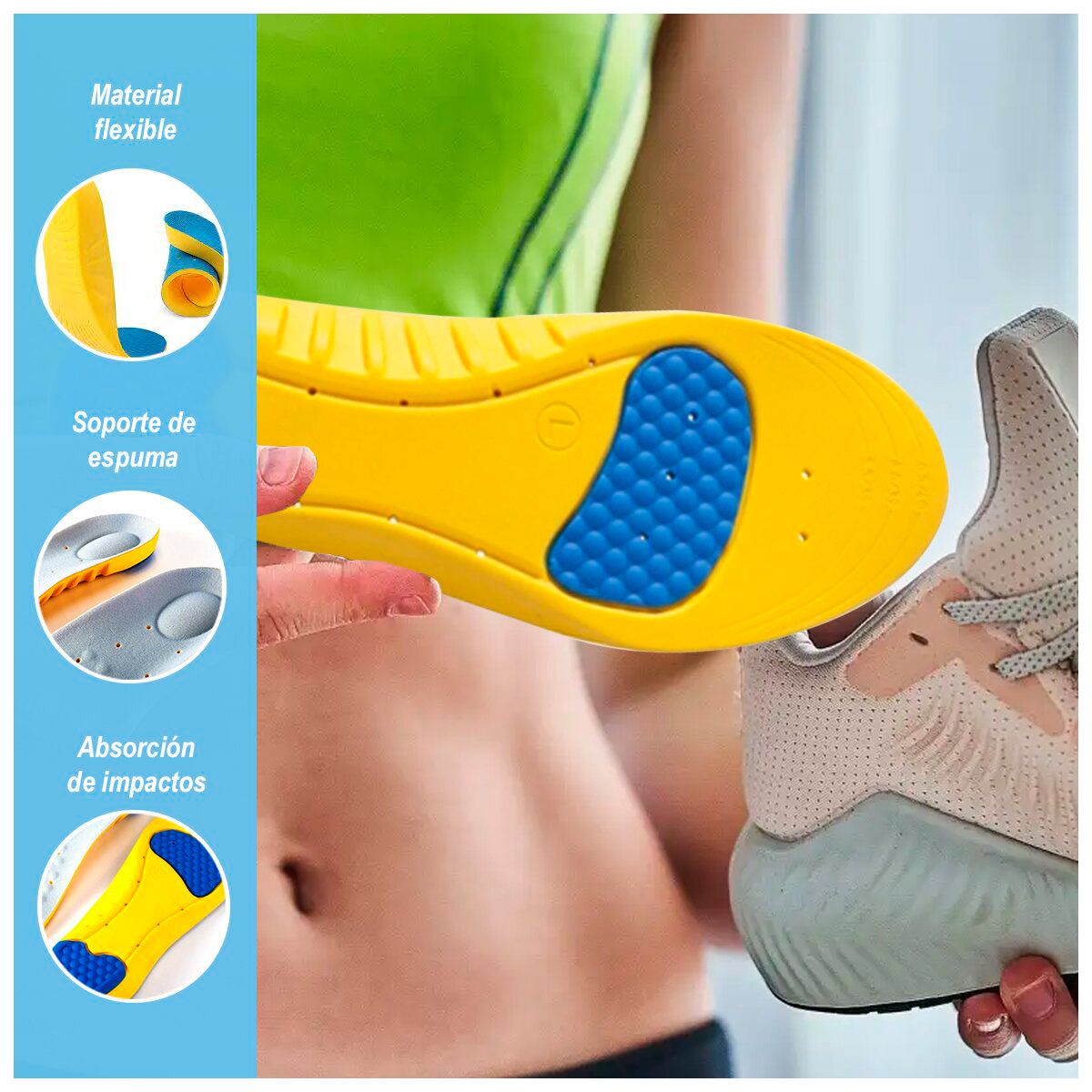 GENERICO - Plantillas de Gel Deportivas Regulables Talla 41-46