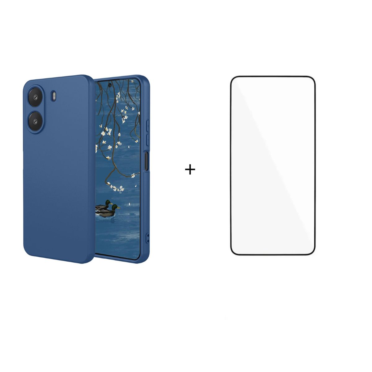 SPACE - CASE SILICONA PARA XIAOMI  POCO X7 PRO AZUL + MICA DE VIDRIO