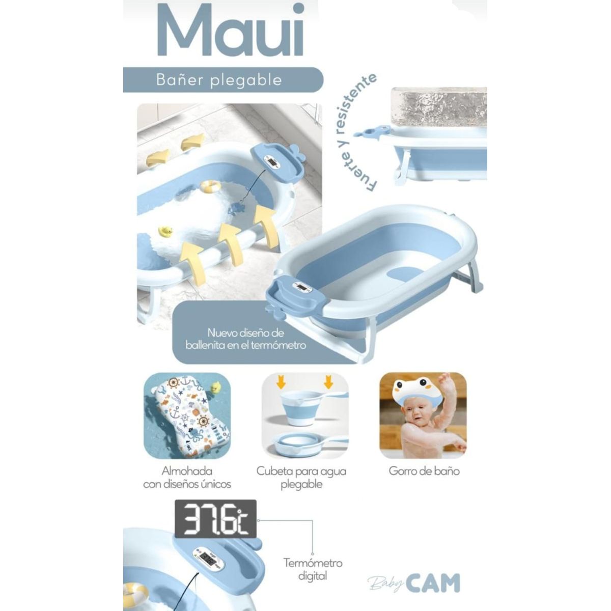 CAM - BAÑERA  MAUI CELESTE DIGITAL