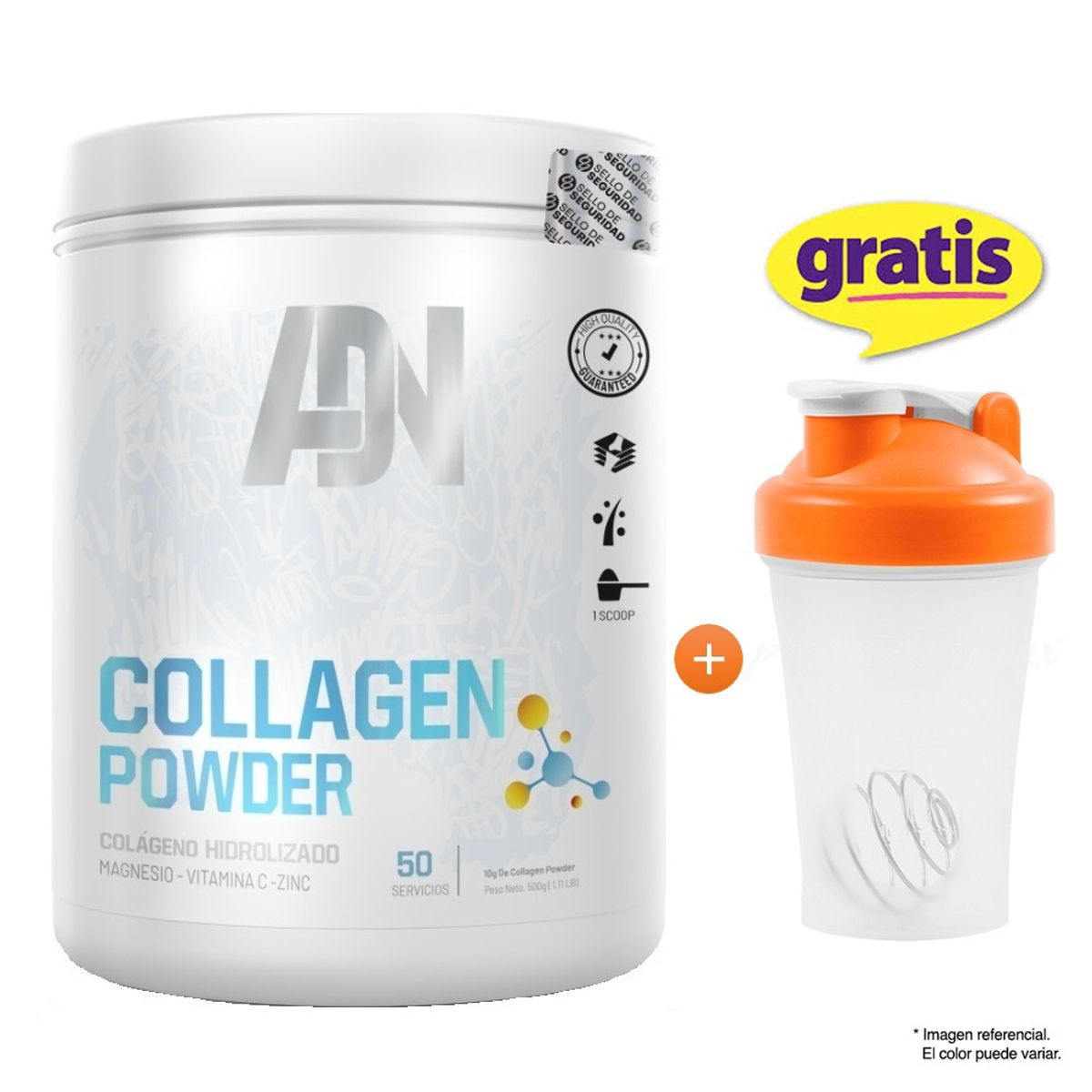 ADN - COLLAGEN POWDER 500 GRAMOS FRUIT PUNCH ADN NUTRITION