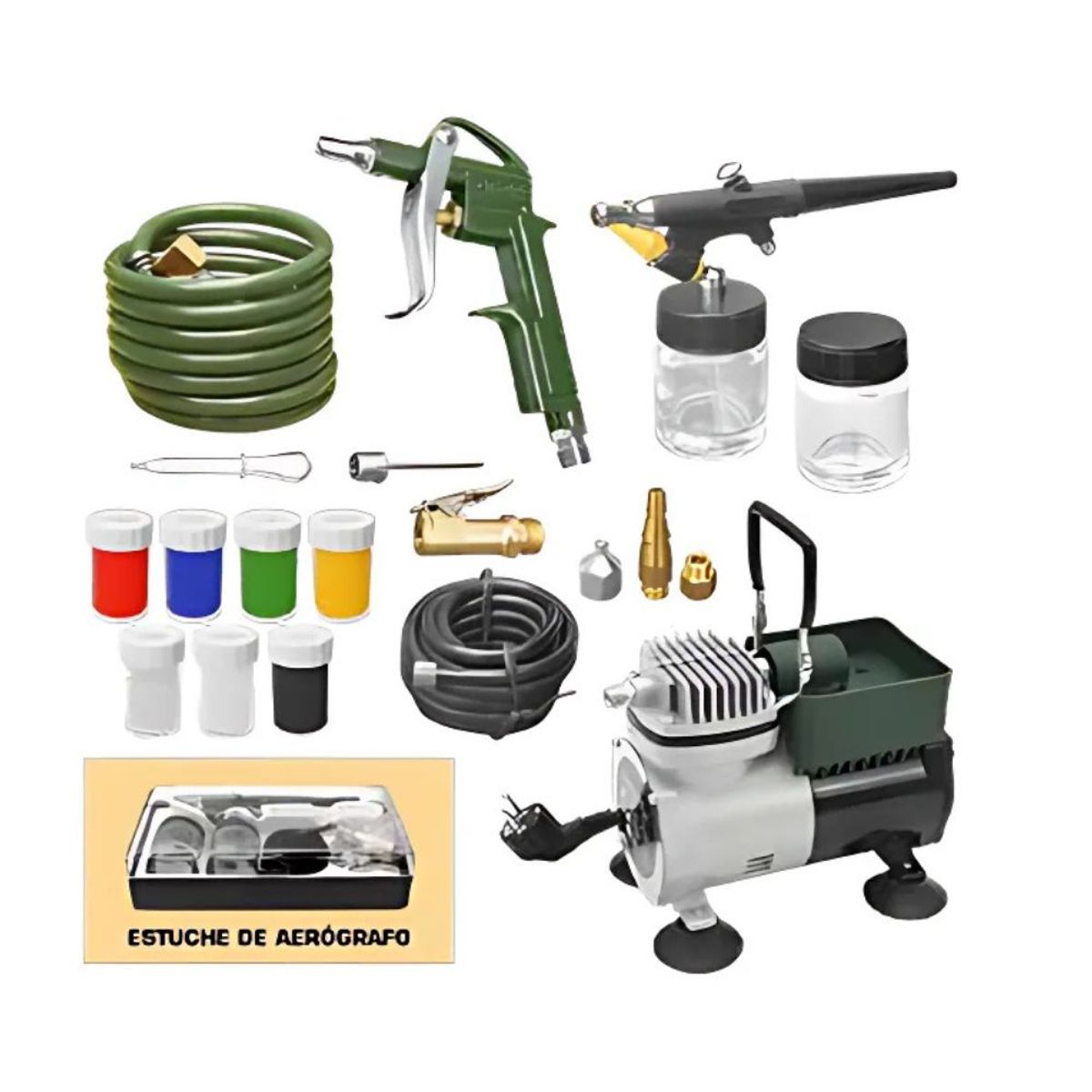 GENERICO - Kit de Minicompresora con Aerografos
