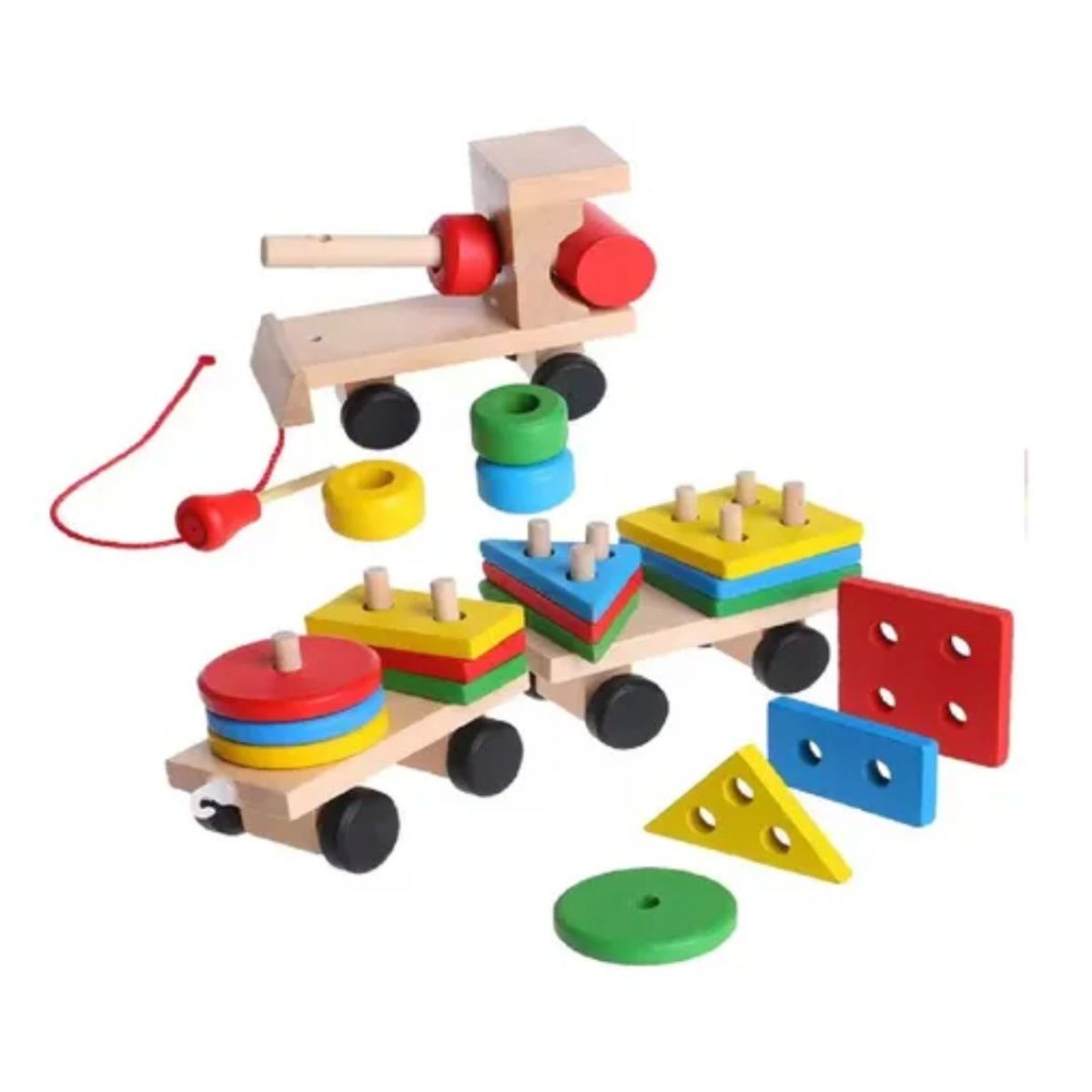 GENERICO - Tren Geometrico Colorido Grande