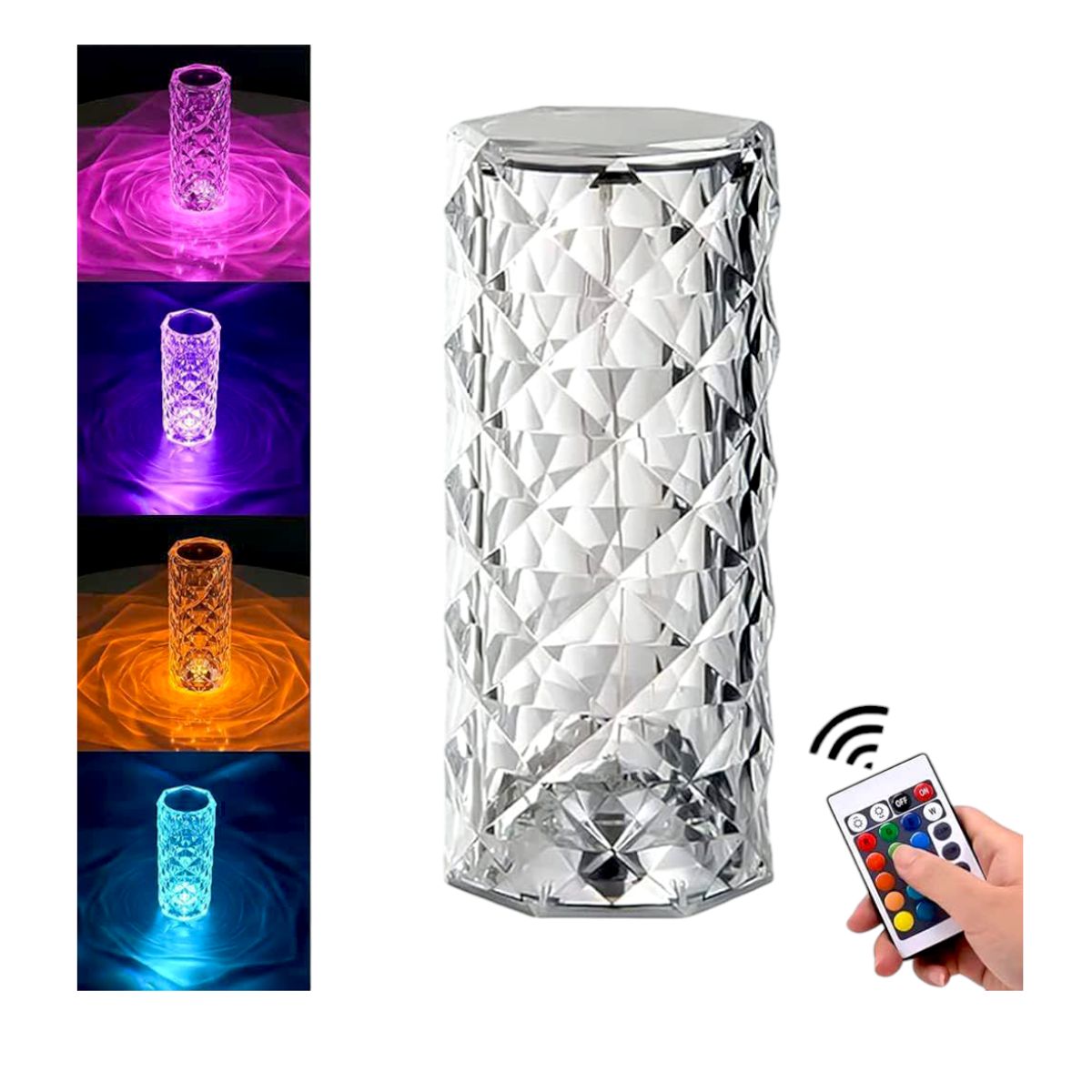 GENERICO - Lámpara táctil LED multicolor con control remoto y carga USB