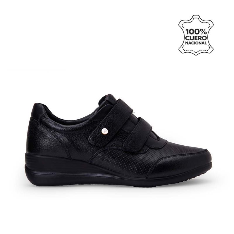 VIALE - Zapatilla Casual REC-2508 Negro Viale Cuero