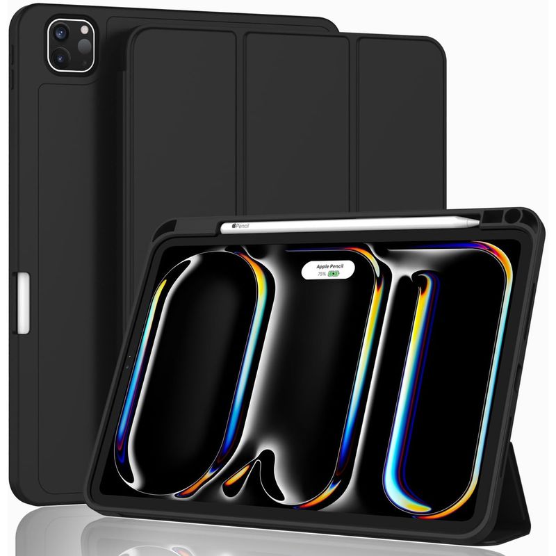 GENERICO - Funda Smart Case Portapencil Para iPad Pro 11" M4 2024 - NEGRO