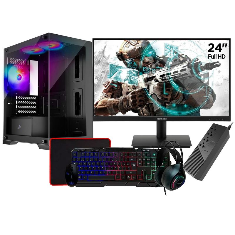 INTEL - Computadora Gamer Core i5 12400F RAM 32GB SSD 1TB VIDEO 8GB MONITOR 24 FULL HD