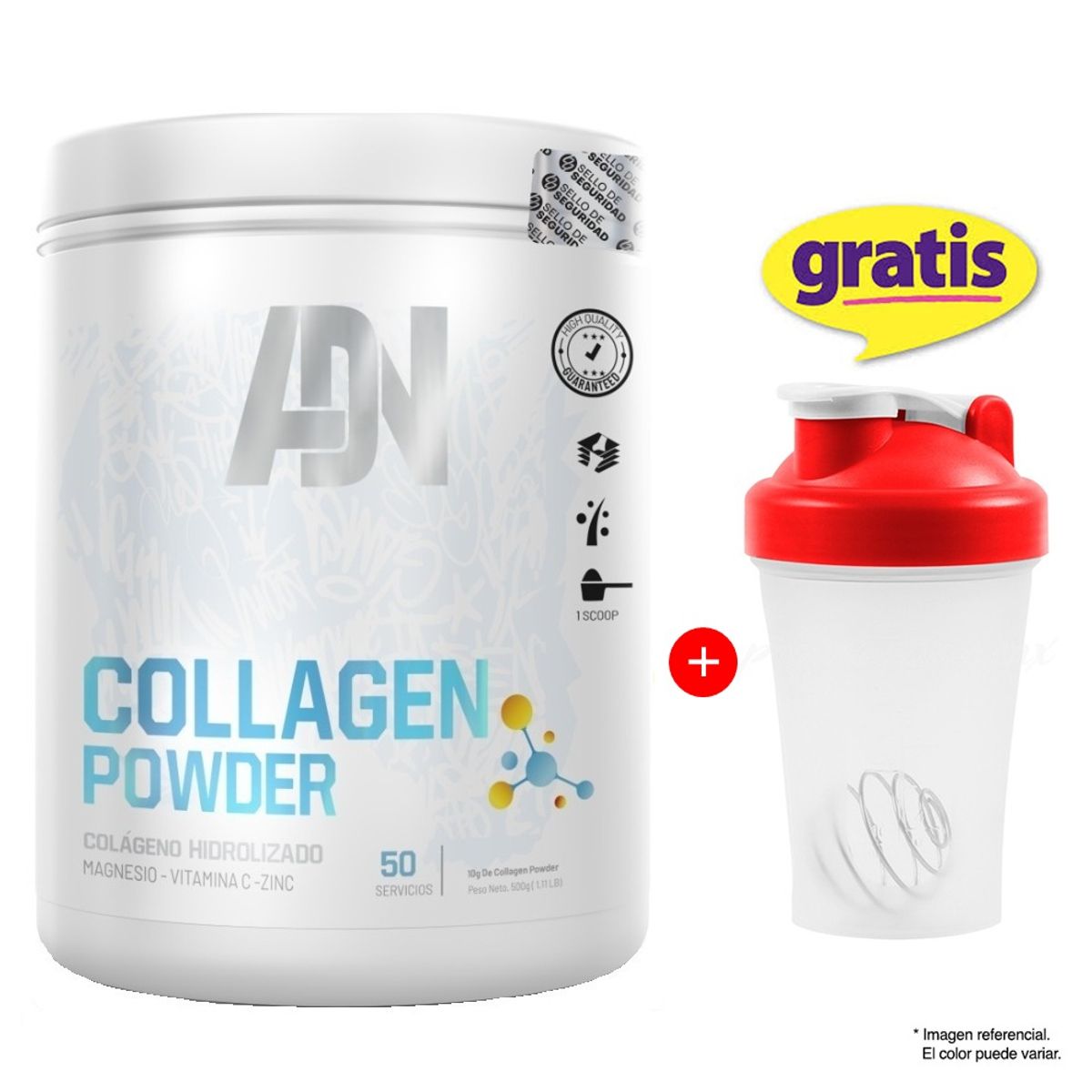 ADN - COLÁGENO ADN COLLAGEN POWDER 500GR FRUIT PUNCH + SHAKER