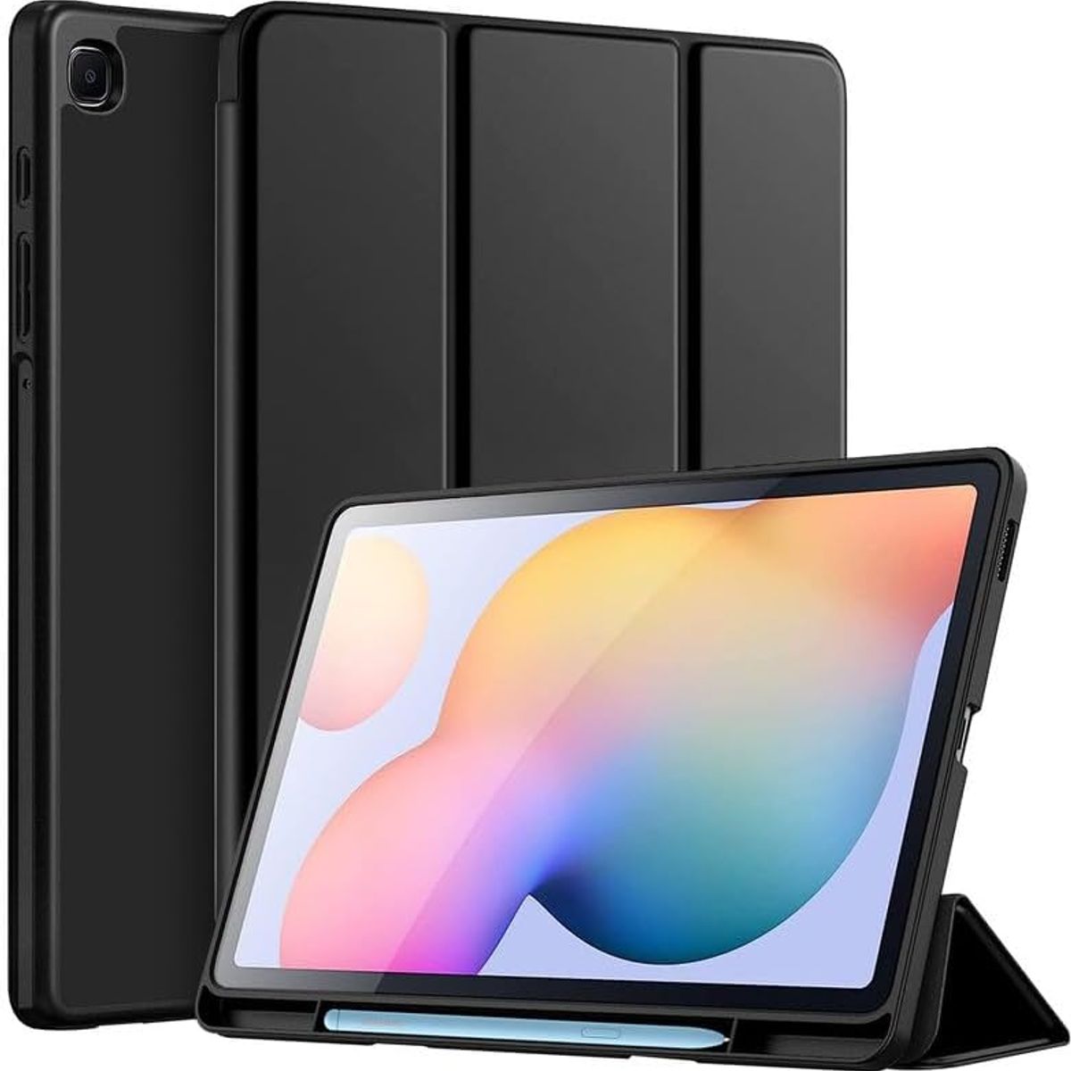 GENERICO - Funda Smart Case Portapencil Para Samsung S6 Lite 10 .4" - NEGRO