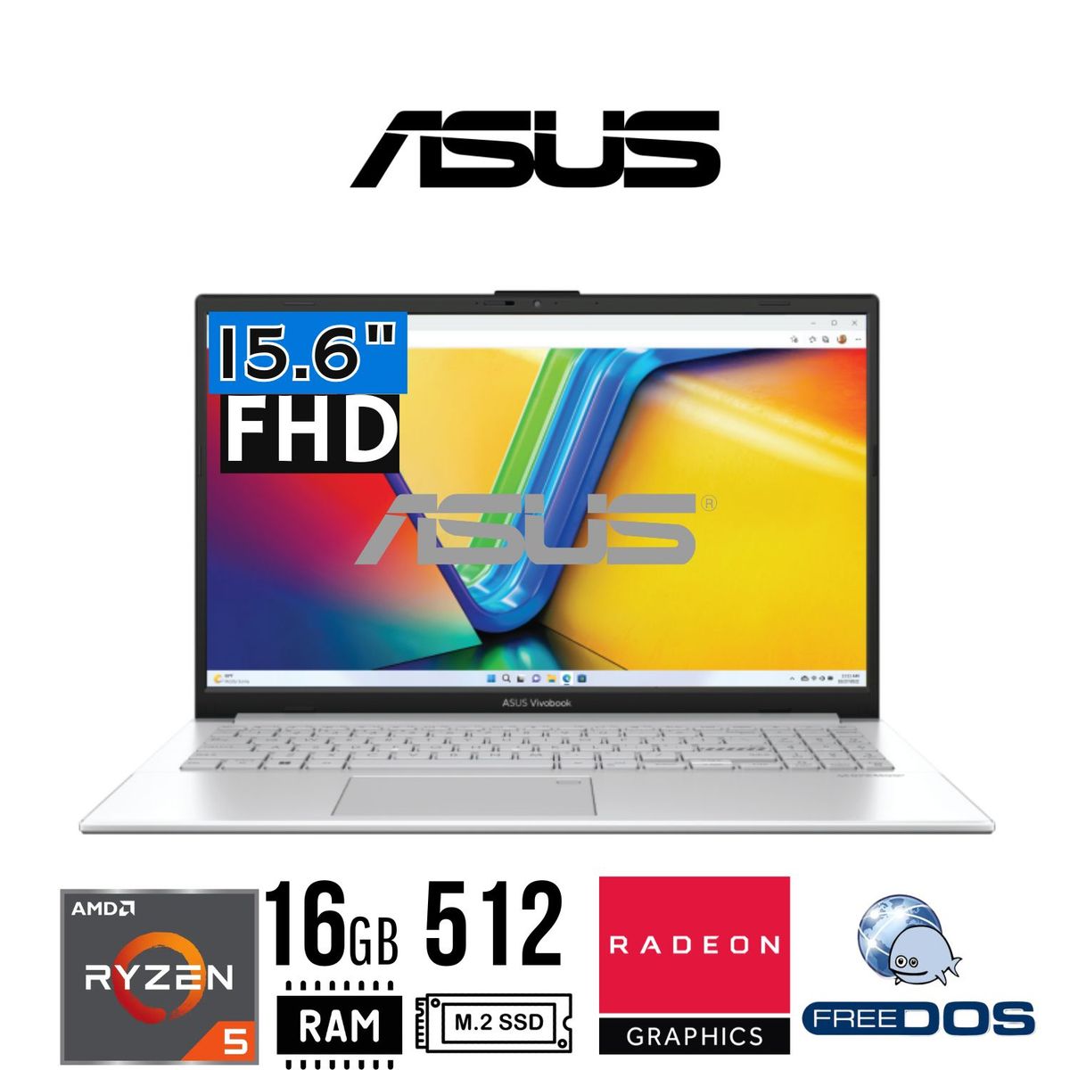 ASUS - Laptop ASUS 15 M1502YA-NJ544, 15,6´ FHD, R5 7430U, RAM 16GB, SSD 512GB, Free Dos NP:90NB0X22-M00TU0