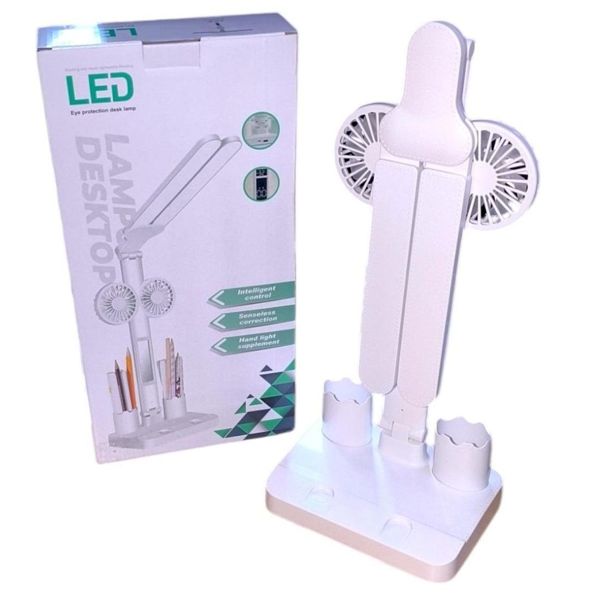 GENERICO - Lámpara de escritorio con ventilador incluido