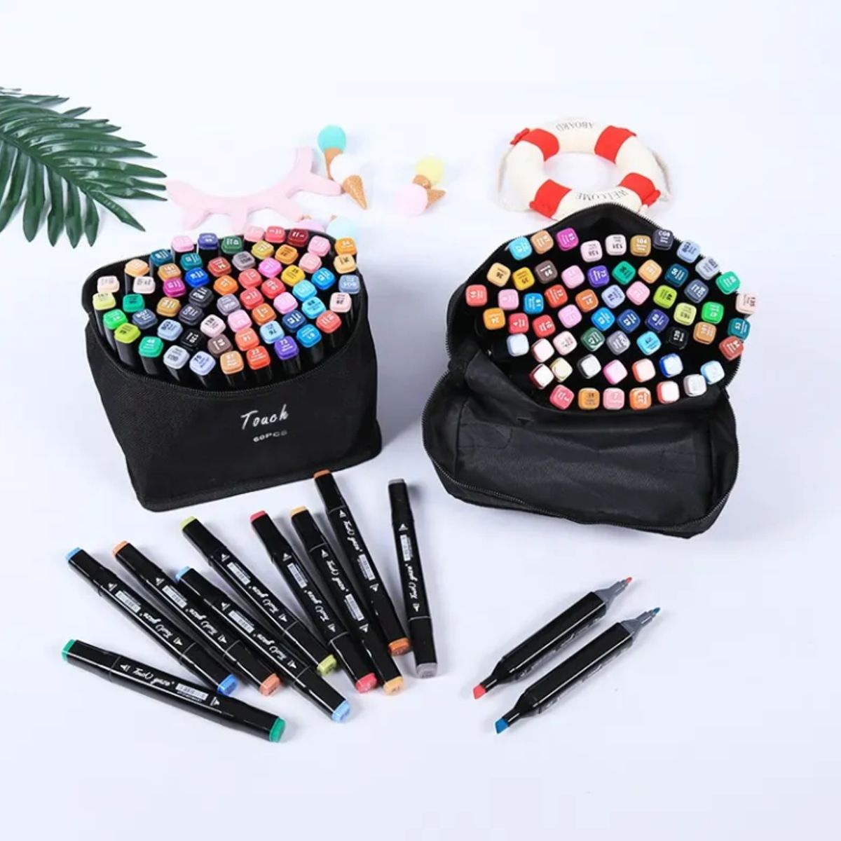 GENERICO - PLUMONES TOUCH  60 PIEZAS - DOBLE PUNTA