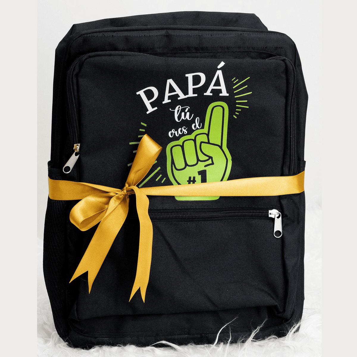 GENERICO - Mochila Negra PortaLaptop Papa eres el 1