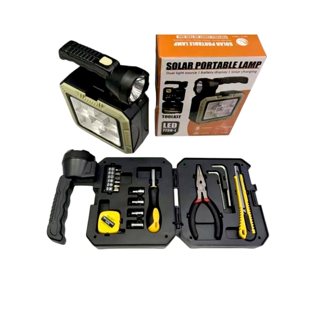 GENERICO - Linterna de emergencia con herramientas con bateria y solar