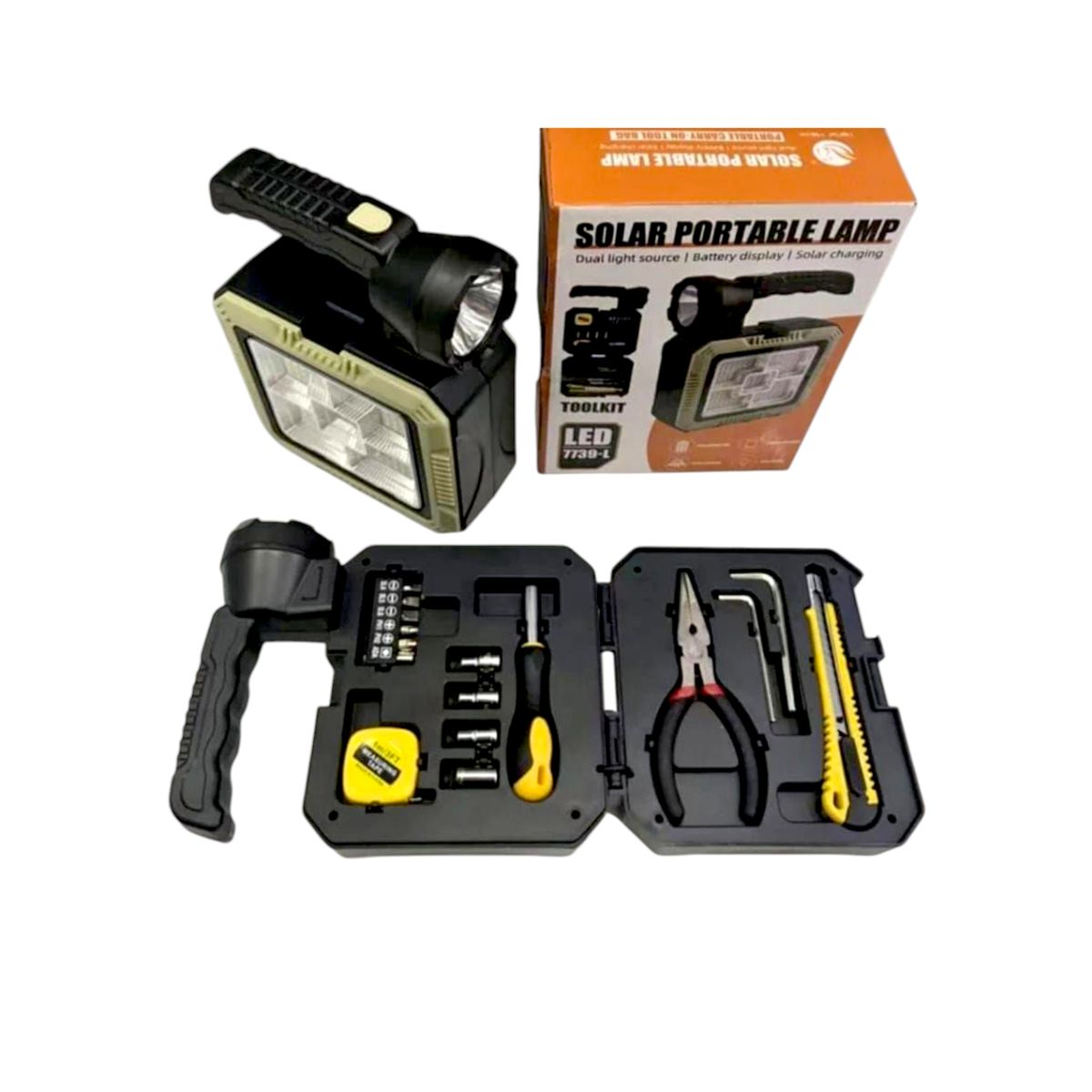 GENERICO - Linterna de emergencia con herramientas con bateria y solar