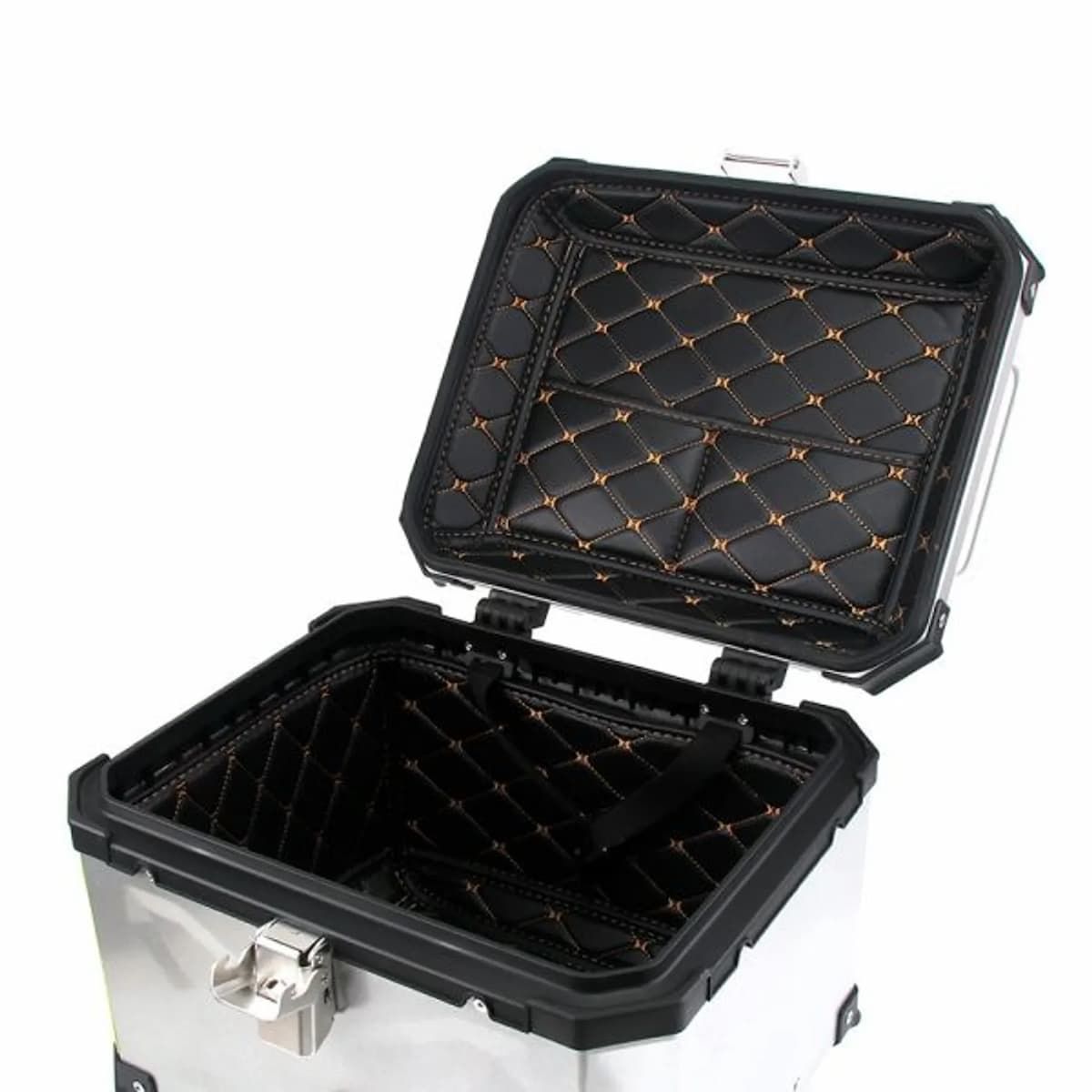 GENERICO - CAJUELA DE ALUMINIO 45 LT PLATEADO PARA MOTO