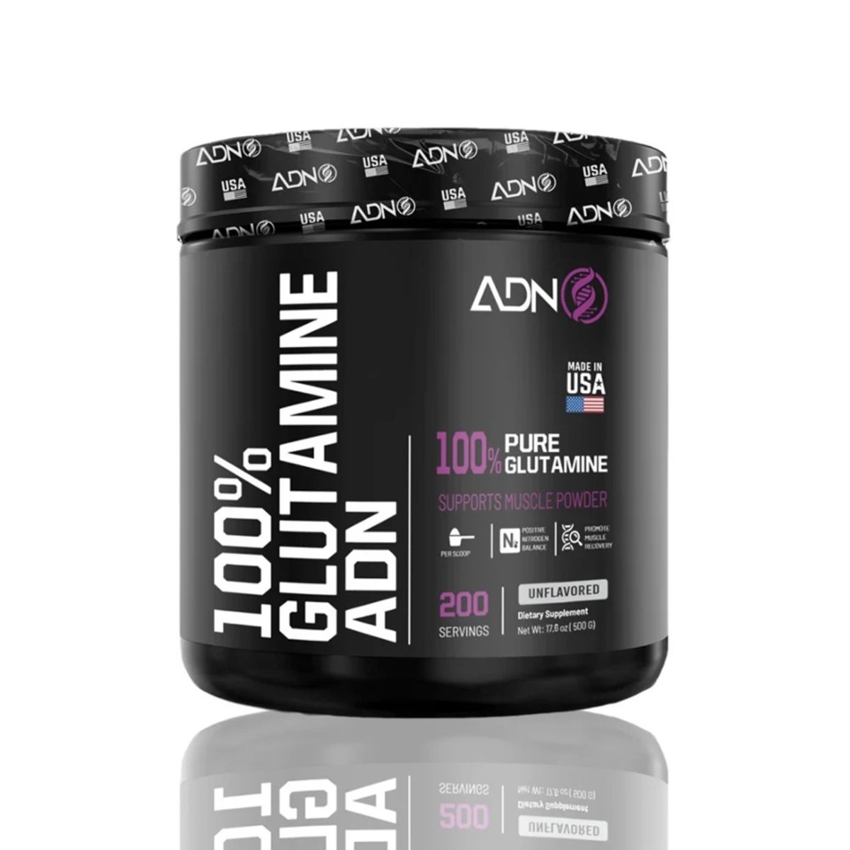 ADN - ADN Nutrition GLUTAMINE 500 GRAMOS - 200 SERVICIOS